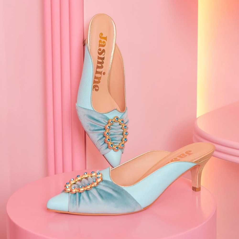 Butrich x Disney Jasmine Blue Heels with Crystal Embellishment